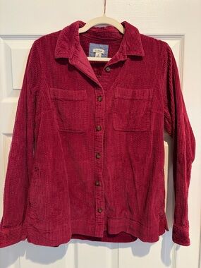 L.L. Bean Burgundy Corduroy Button-Down Shirt